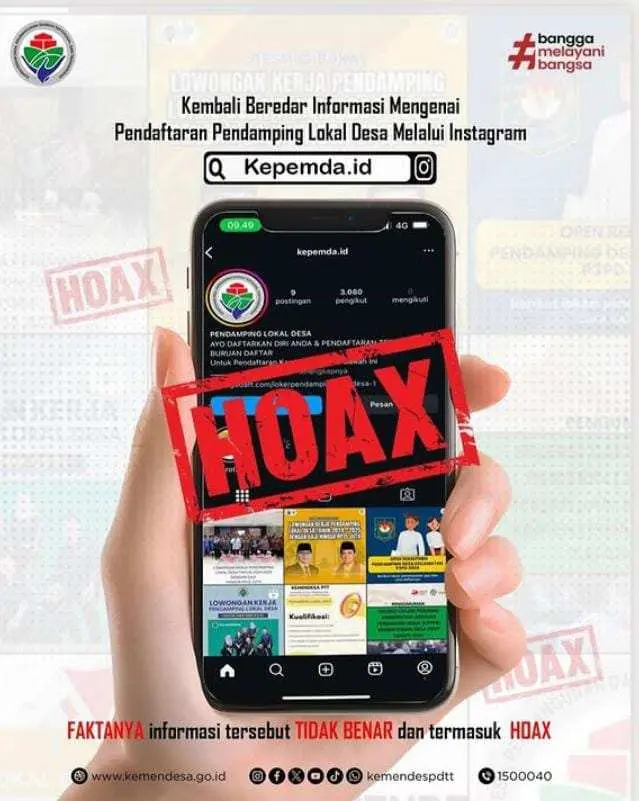 Beredar Info Hoax Pendaftaran PLD,  Kemendes PDT Ingatkan Masyarakat Hati-Hati