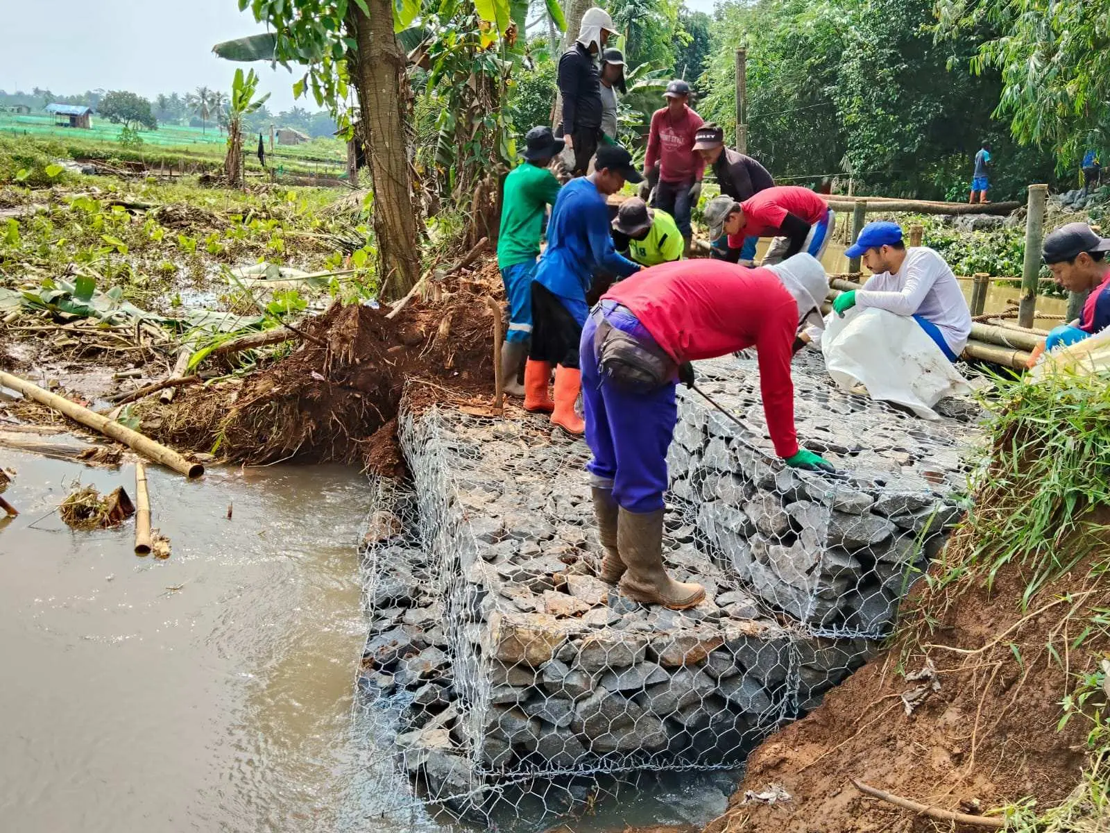 Banjir Terjang 10 Hektare Lahan, Pemkab Bogor Perbaiki Tanggul Sungai Cibeuteung