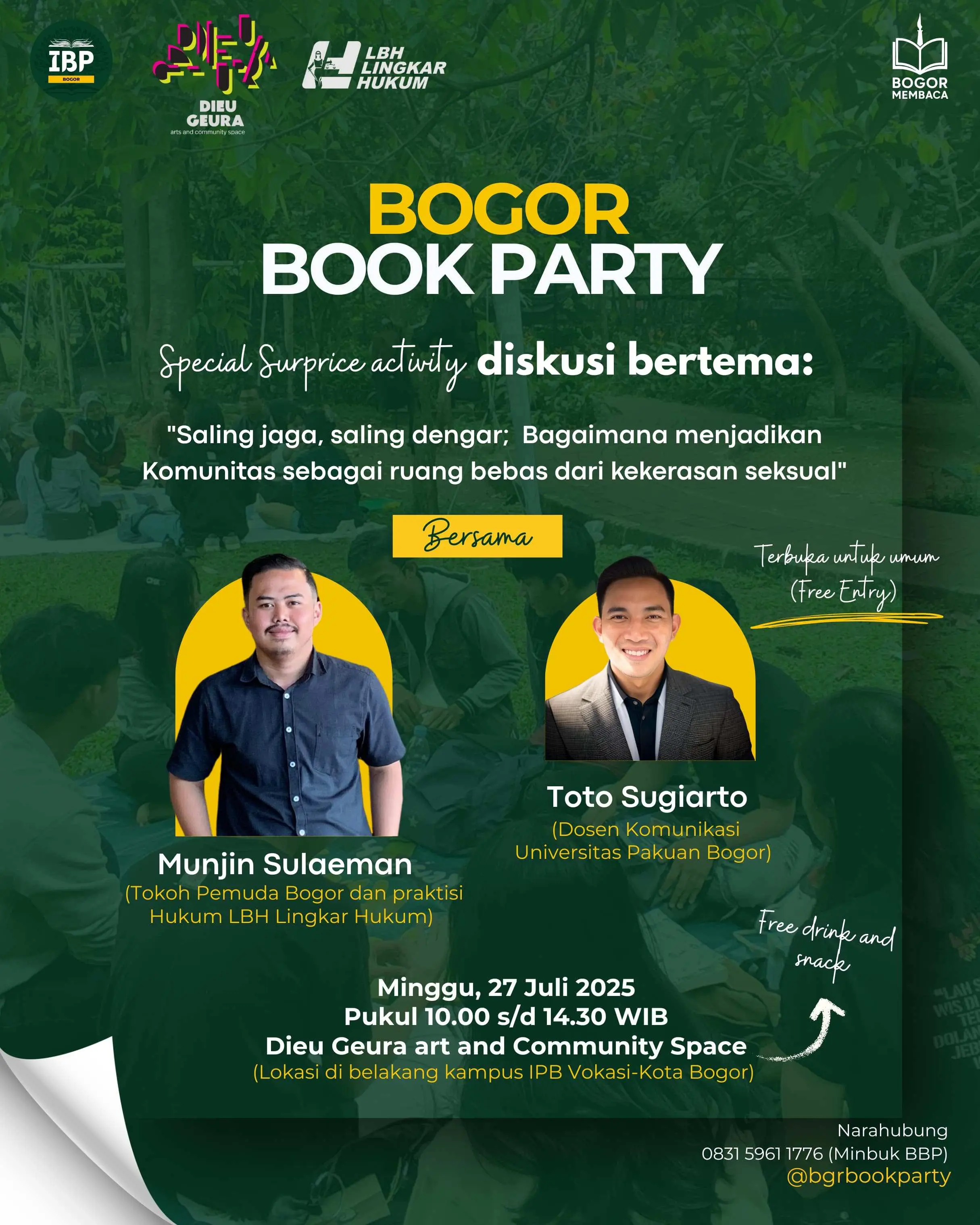 Bogor Book Party Angkat Isu Kekerasan Seksual Lewat Talkshow Edukatif