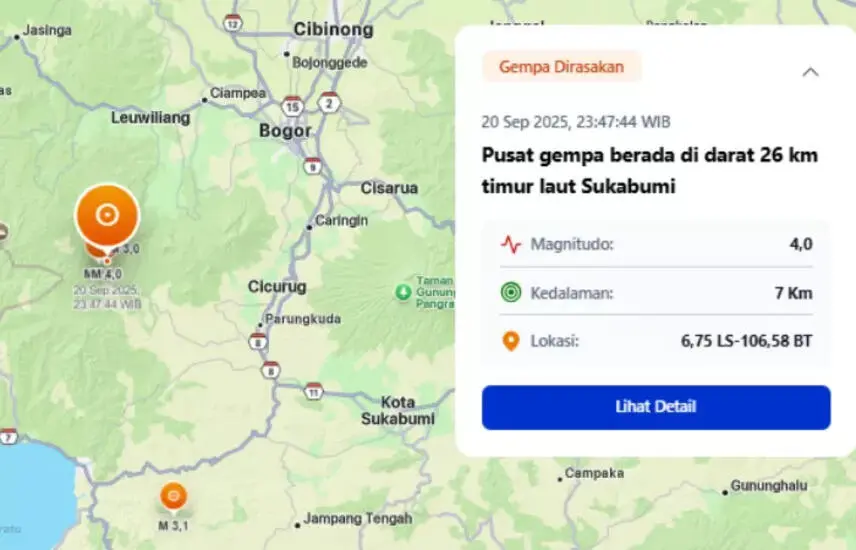 Gempa Beruntun di Bogor-Sukabumi Akibat Sesar Aktif, BMKG Imbau Masyarakat Tetap Tenang