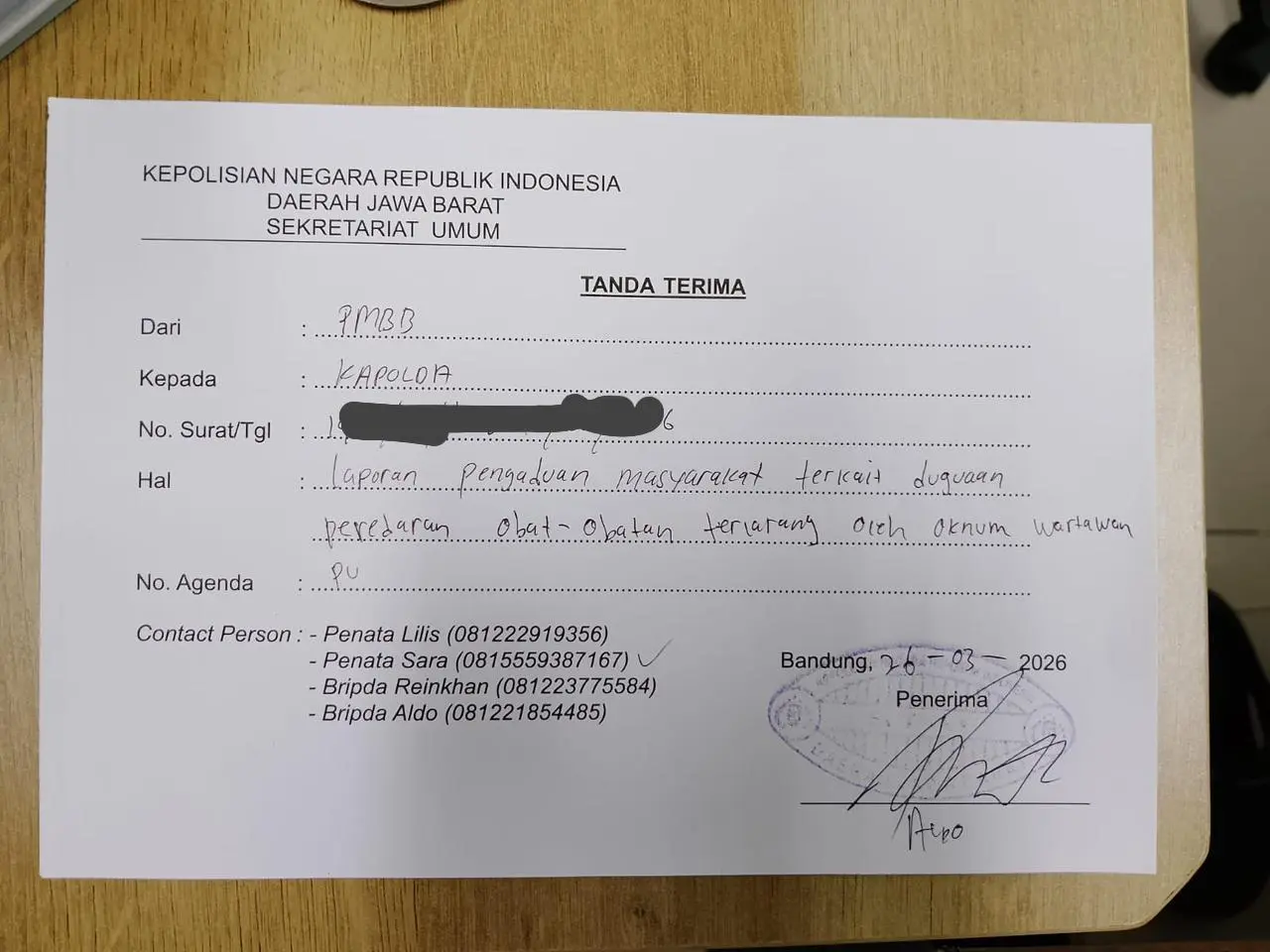 Gegara Cuitan Om Matel62 Soal Peredaran Narkoba, Aktivis Jernih Bogor dan PMBB Lapor Ke Polda Jabar