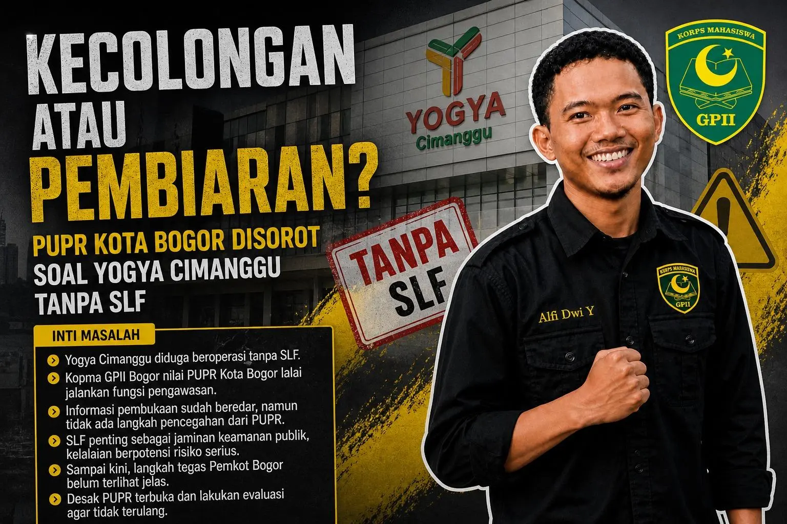 Kecolongan atau Pembiaran? PUPR Kota Bogor Disorot Soal Yogya Cimanggu Tanpa SLF