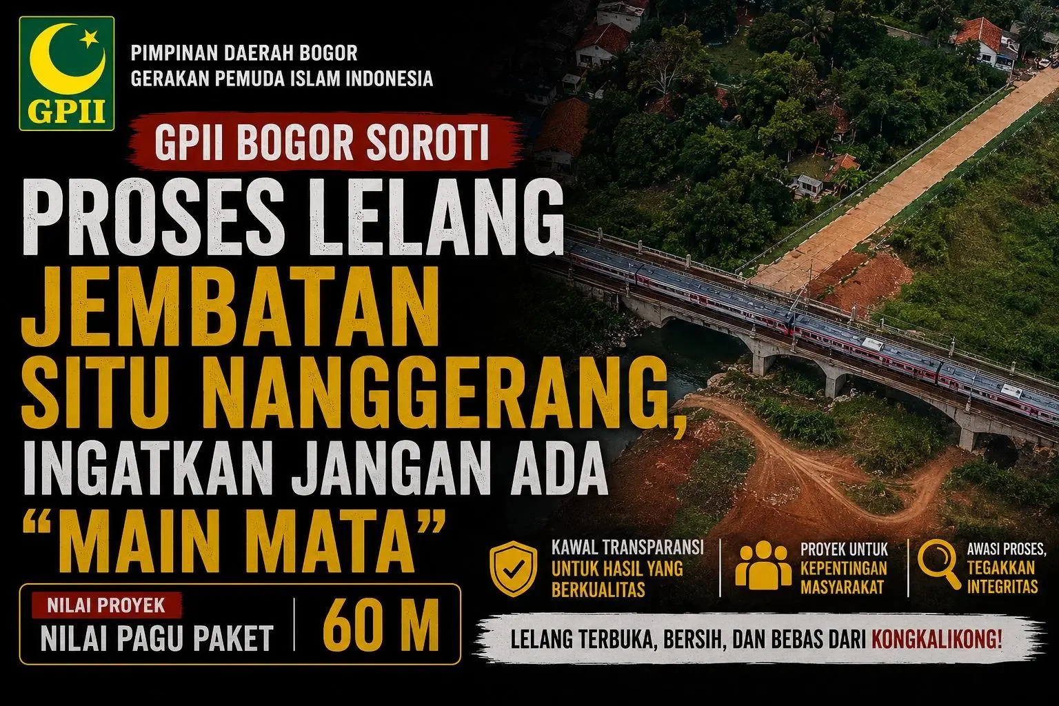 GPII Bogor Soroti Proses Lelang Jembatan Situ Nanggerang Rp60 Miliar, Ingatkan Jangan Ada Main Mata